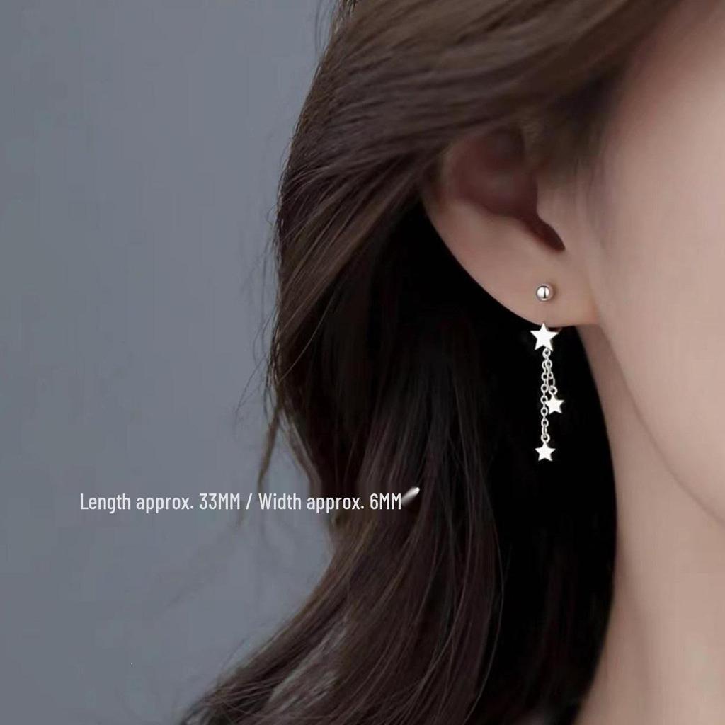 925 Sterling Silver Star Earrings - 2023 Women's High-End Light Luxury Stud Jewelry