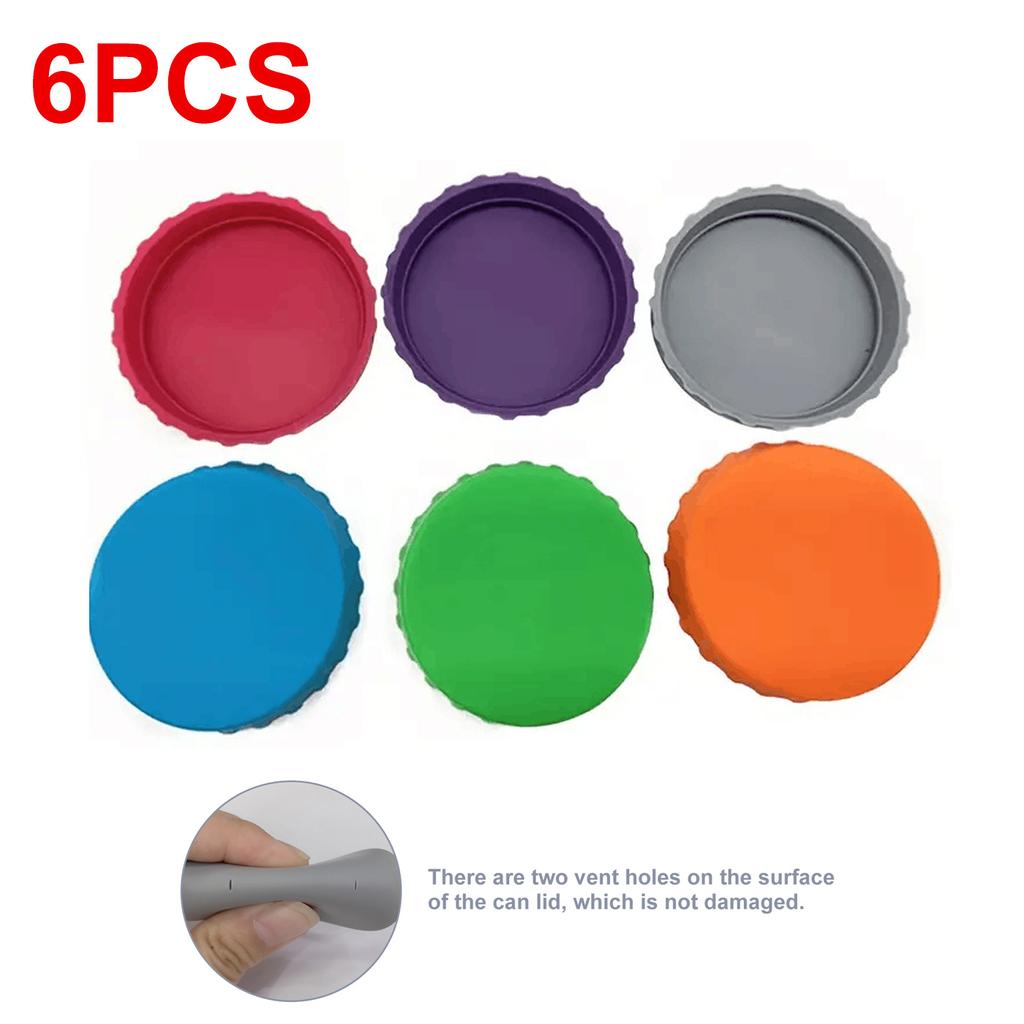 6pcs Silicone Can Lids, Soda Water Silicone Lids, Silicone Sealing Cover, Beverage Beer Can Lids, Drinkware Accessories, 2.5in*0.5in