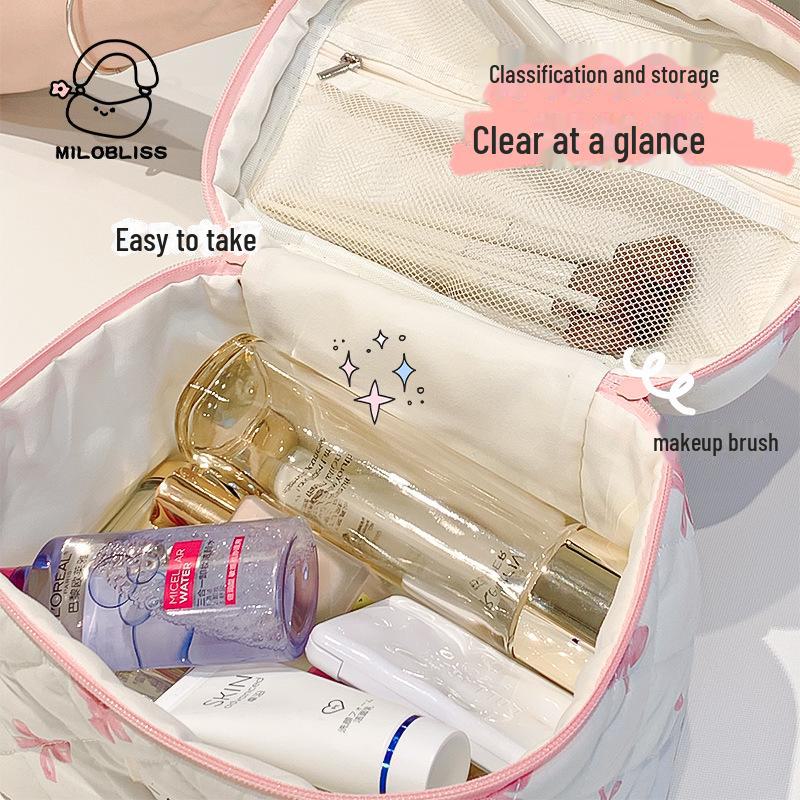 Chic and Spacious Cotton Cosmetic Bag: High-Grade Portable Storage for Makeup and Toiletries