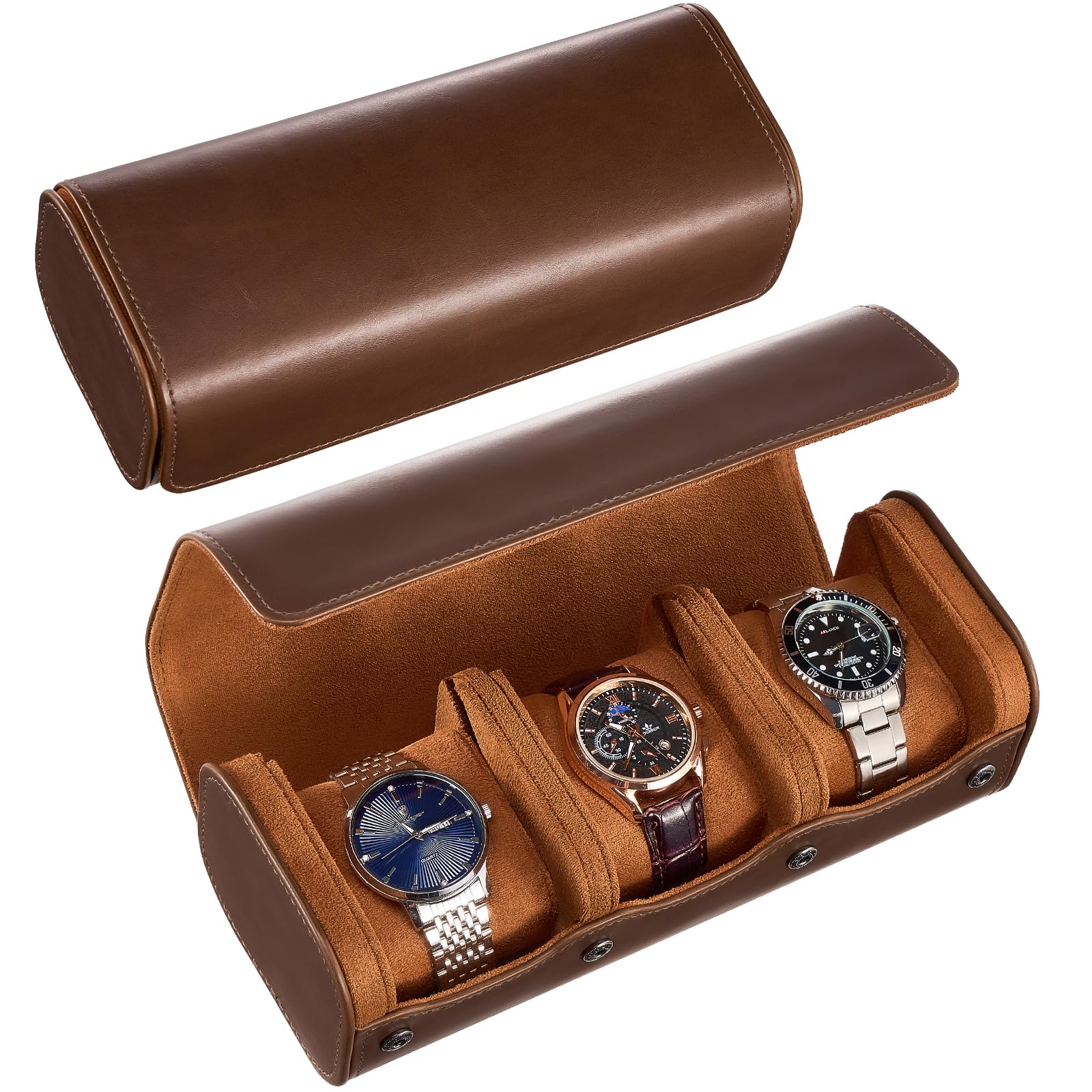 ProCase Портативная Коробка для Часов из PU, Подходит для Всех Часов до 60 мм, Унисекс, Коробка для Хранения, Подарок на Деловую Годовщину, Кейс на 3 Часа, Кожа, Мужской, Диаметр,