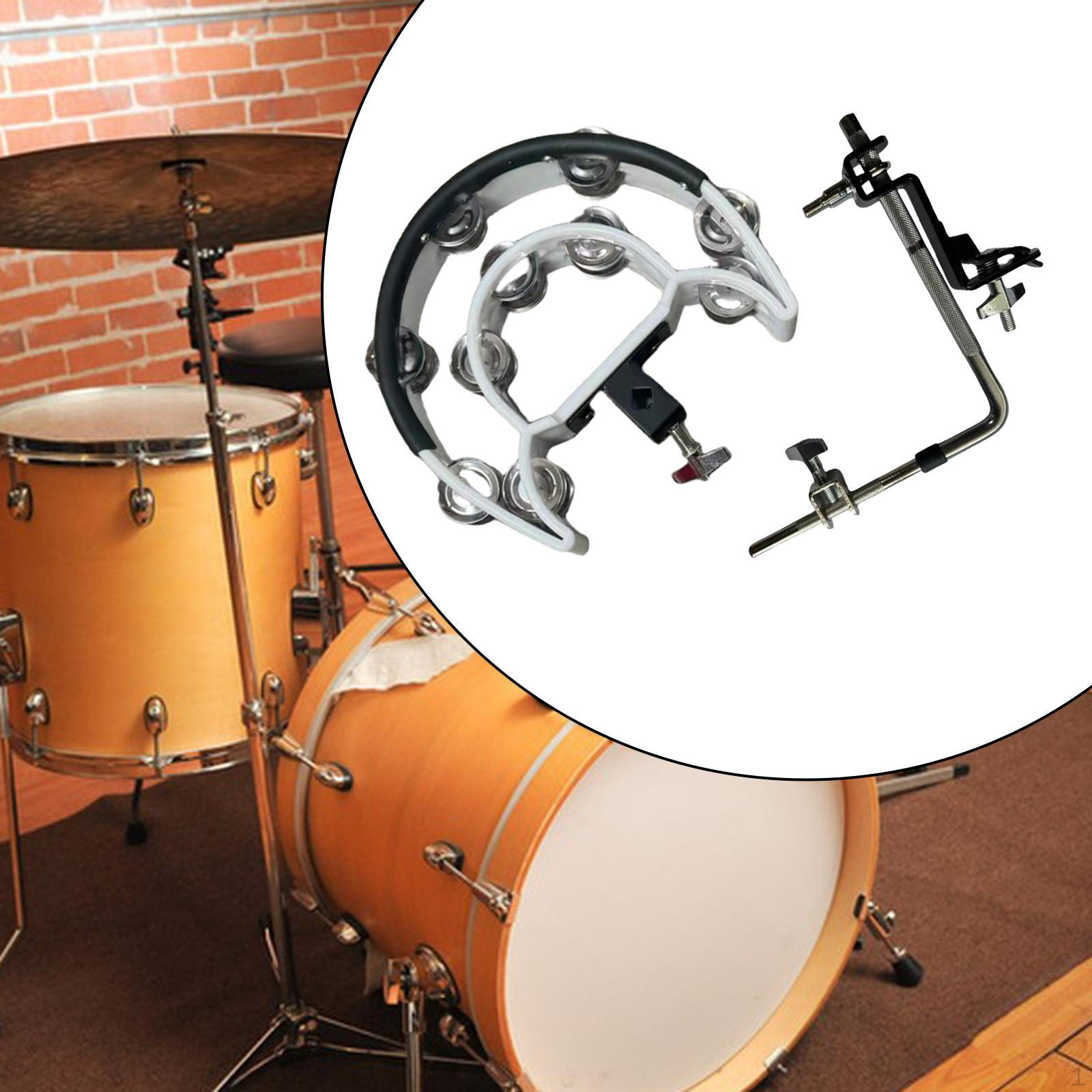 

Двухрядные барабанные тарелки с бубном Hi Hat Bells Ручной ударный инструмент для детей белый