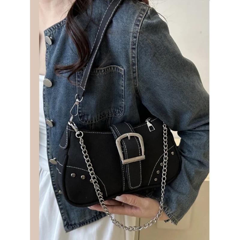 Simple Retro Underarm Bag Fashionable Trend Casual Shoulder Bag Canvas Casual Texture Crossbody Bag for Women