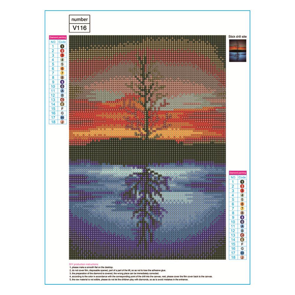 Buy 5D DIY Full Drill Diamond Painting Tree Cross Stitch Embroidery ...