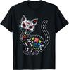 Sugar Skull Cat De Los Muertos La Catrina Day Of The Dead Men Women Kids T-Shirt