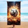 1 Stück Mikrofaser Fußball Explosion Strandtuch - Lebendiges Fußball-Thema Fitnessstudio & Strandtuch, Hohe Saugfähigkeit, Modernes Cartoon-Design,