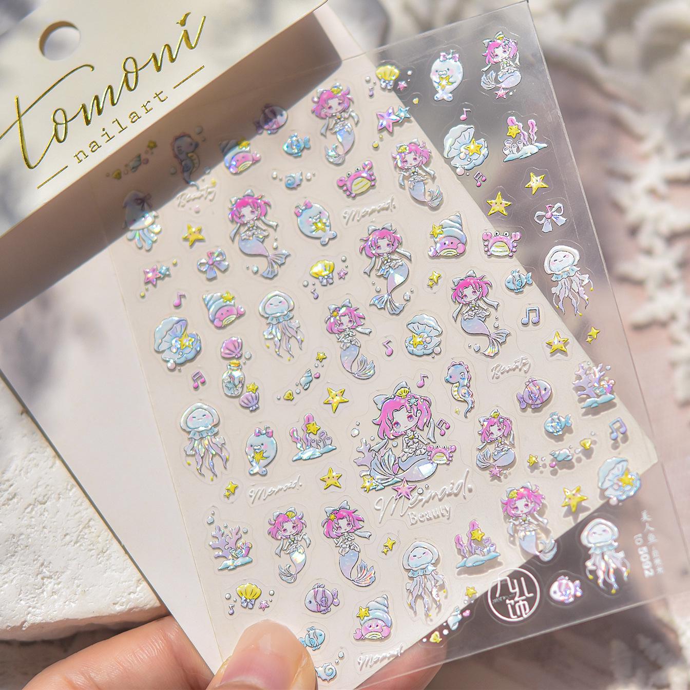 

Tomoni Shell Light Mermaid Nail Art Stickers - Cute Hot Style for Kids
