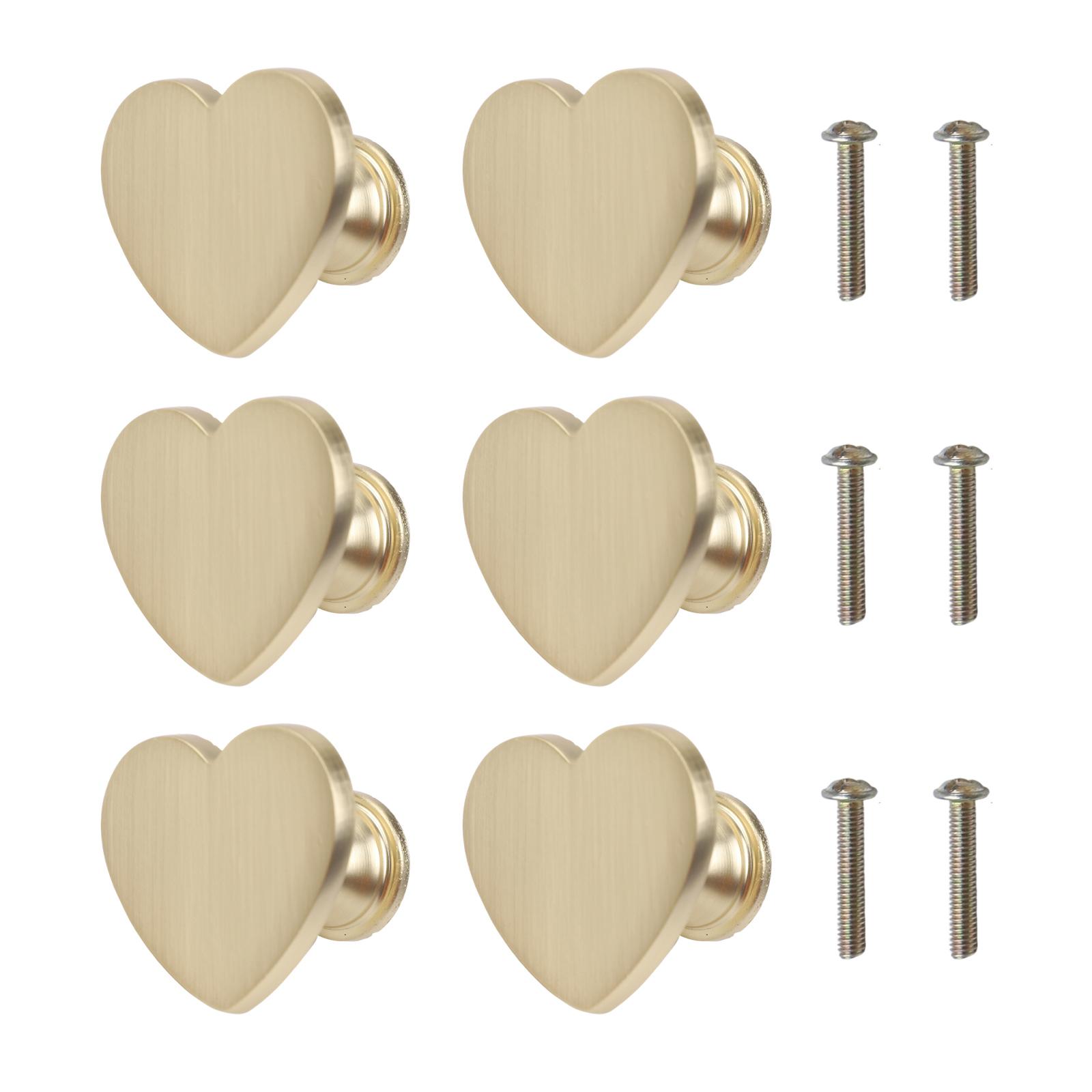 

6PCS Heart Shaped Zinc Alloy Knobs for Cabinets Drawers Wardrobes Metal Handles with Screws for Home Furniture China Mainland