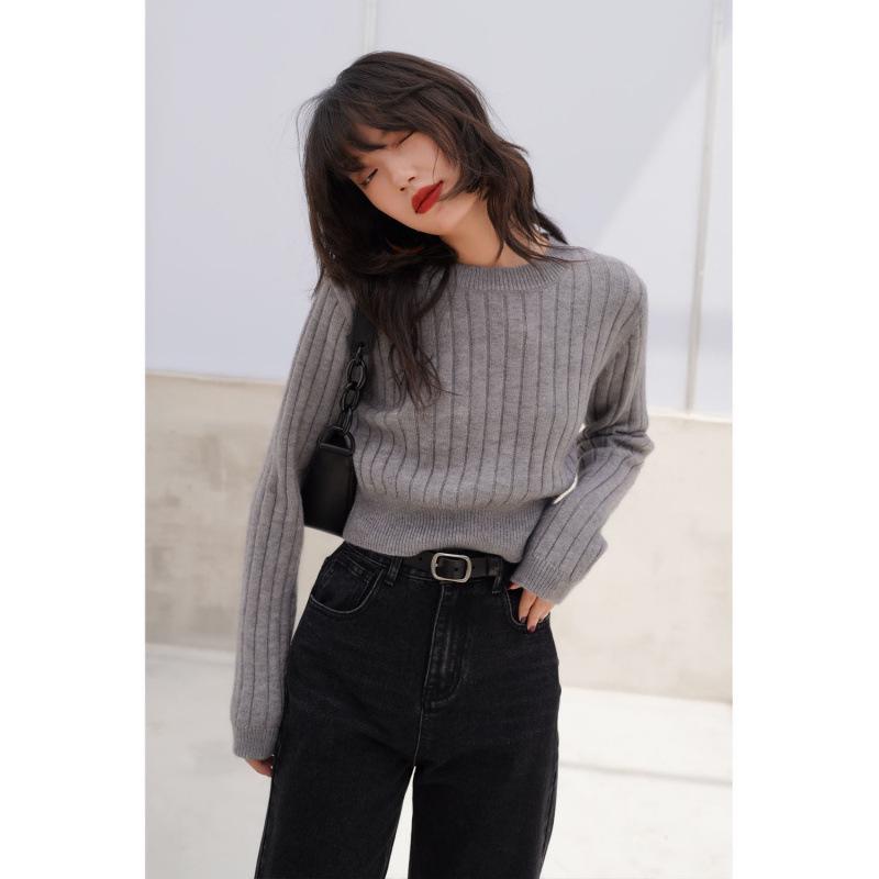 

Women s Loose Crew Neck Knitted Sweater - Autumn/Winter Style S [Recomm. ≤ 95 catties]