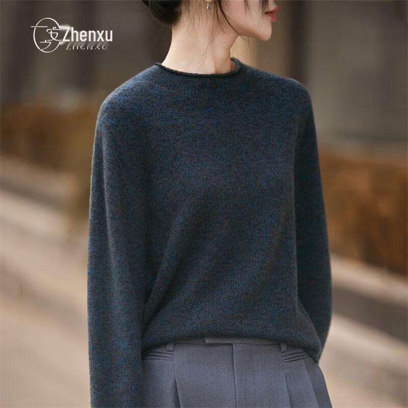 Zhenxu Damen Verdickter Nahtloser Pullover aus Woll-Kaschmir-Mischung