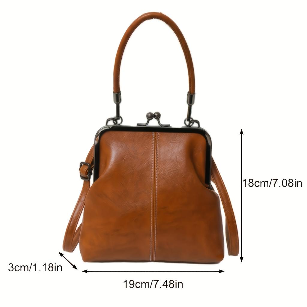 Elegant Faux Leather Handbag Vintage-Style Elegant Faux Leather Handbag Large Capacity Wallet