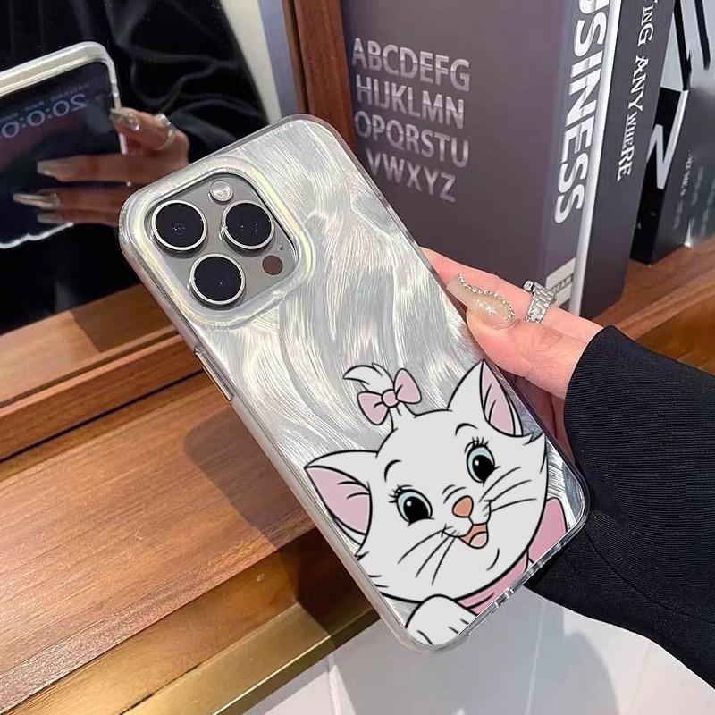 Mary cat for iPhone15PRO mobile phone case 14 Apple 13 feather case 12xsmax11 hard ins wind