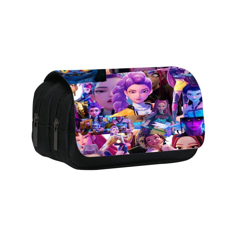 Kpop Demon Hunters Pattern Pencil Organizer With Durable Polyester Material For Students