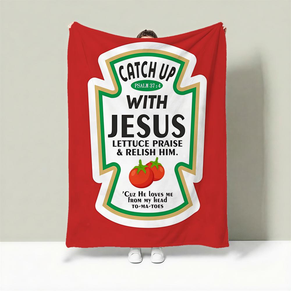 

Food K-Ketchup Throw Lightweight 240g Flannel Blanket Soft Skin-friendly for Summer Cooling 75cmx90cm