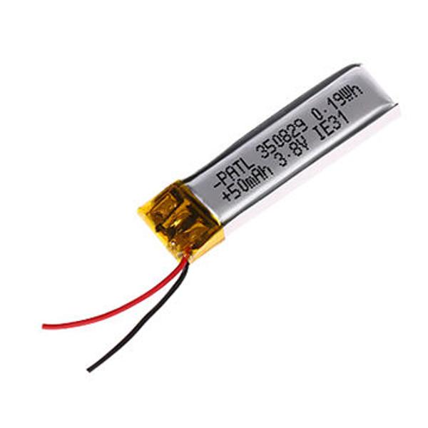 Rechargeable LiPo Battery 350829 3.8V 50mAh | For Bluetooth Headphones, Smartwatches, POS, Medical Instruments