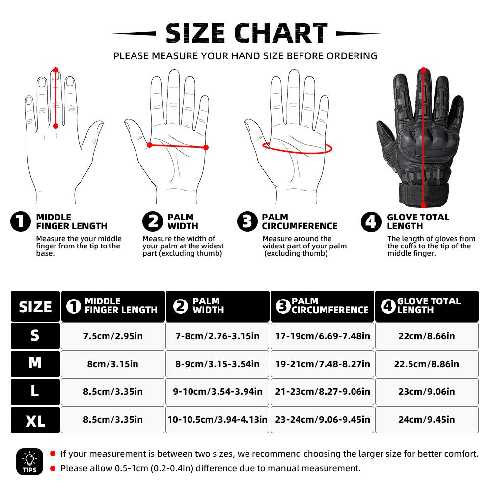 Taktische Handschuhe Vollfinger Touchscreen Anti-Rutsch Langlebig Schutzhandschuhe für Motorrad Radfahren Wandern Camping Outdoor Arbeit