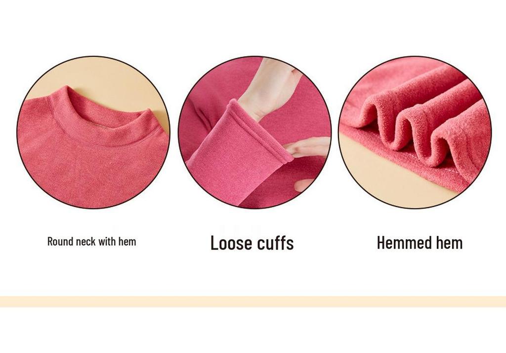 Unisex Lambswool Underwear Set with Fleece Lining & Thick Fabric for Autumn/Winter.