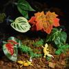 Reptiles Clear Suction Cup Artificial Plant Accent, Colorful Plastic Habitat Display Accessory for Enclosure Styling Use