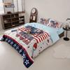 3pcs National Flag Fierce Eagle Print Coreless Down Duvet Cover Set Comfortable Bedroom Bedding Decoration Machine Washable