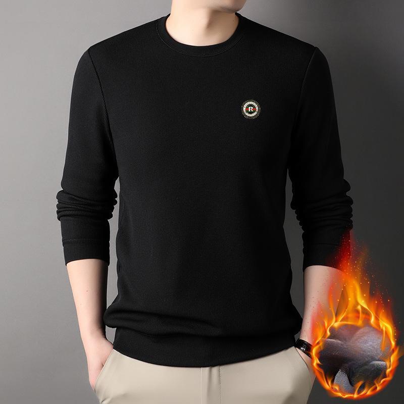 

Зимняя мужская интегрированная флисовая плюс флисовая толстая толстовка с капюшоном, корейская версия, облегающий нижний свитер, вязаная футболка, мужская одежда 190