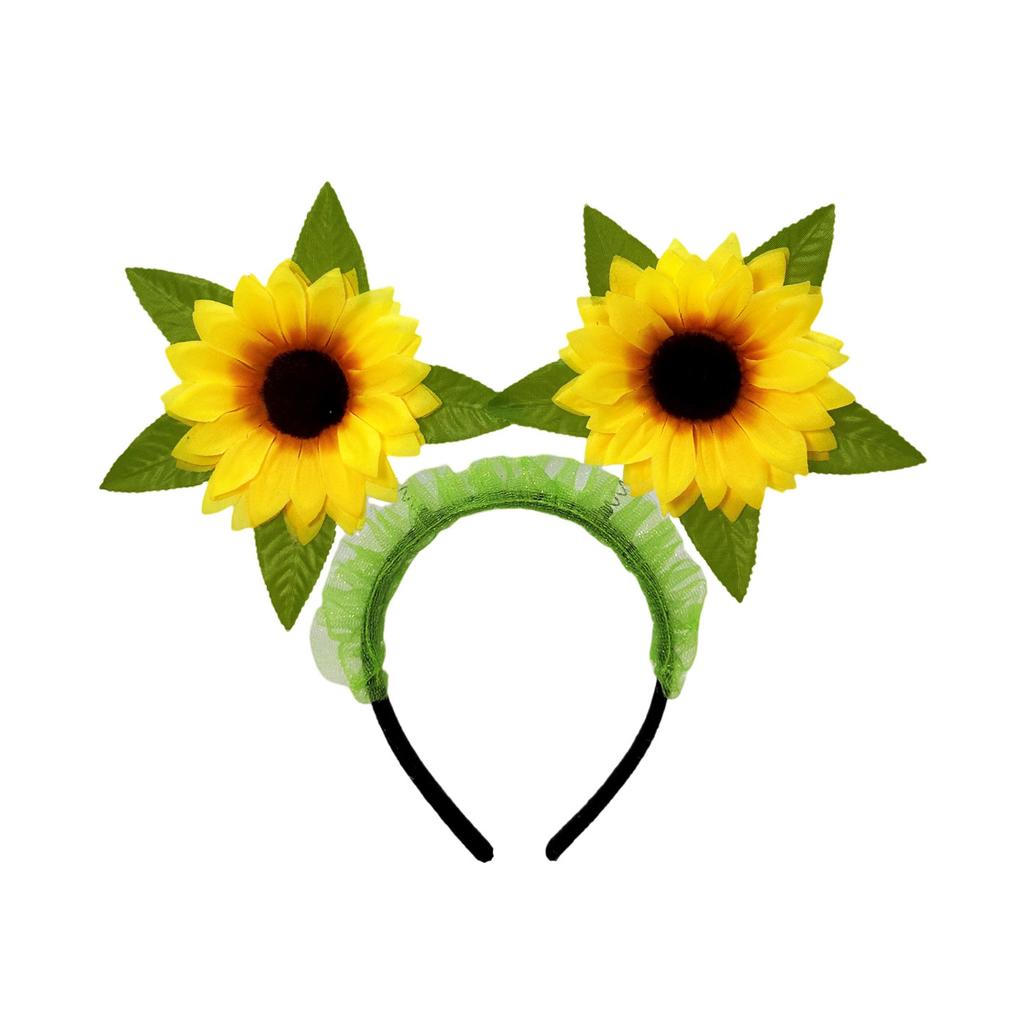 Cute Sunflower Headgear Spring Sunflower Headband Party Stage Performance Props Travel Photo Headgear