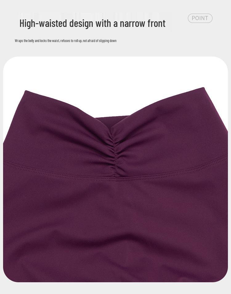 Women's High-Waist Pleated Yoga Pants - Cross-Border Brushed Tight Fit, Hip-Lifting, Perfect for Running and Fitness (9313)