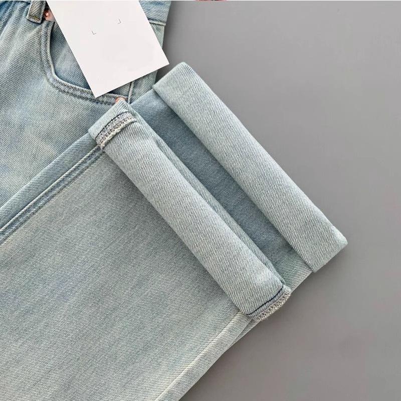 Women's Moonlight Blue High Waist Wide Leg Jeans - Trendy, Versatile, Slim Fit, Loose Drape Casual Trousers