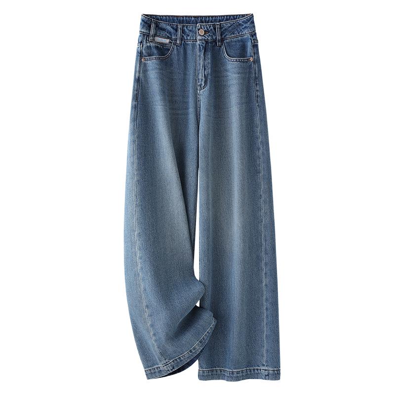 

2025 Women s Petite High-Waisted Slimming Cropped Wide-Leg Jeans for Spring 2XL