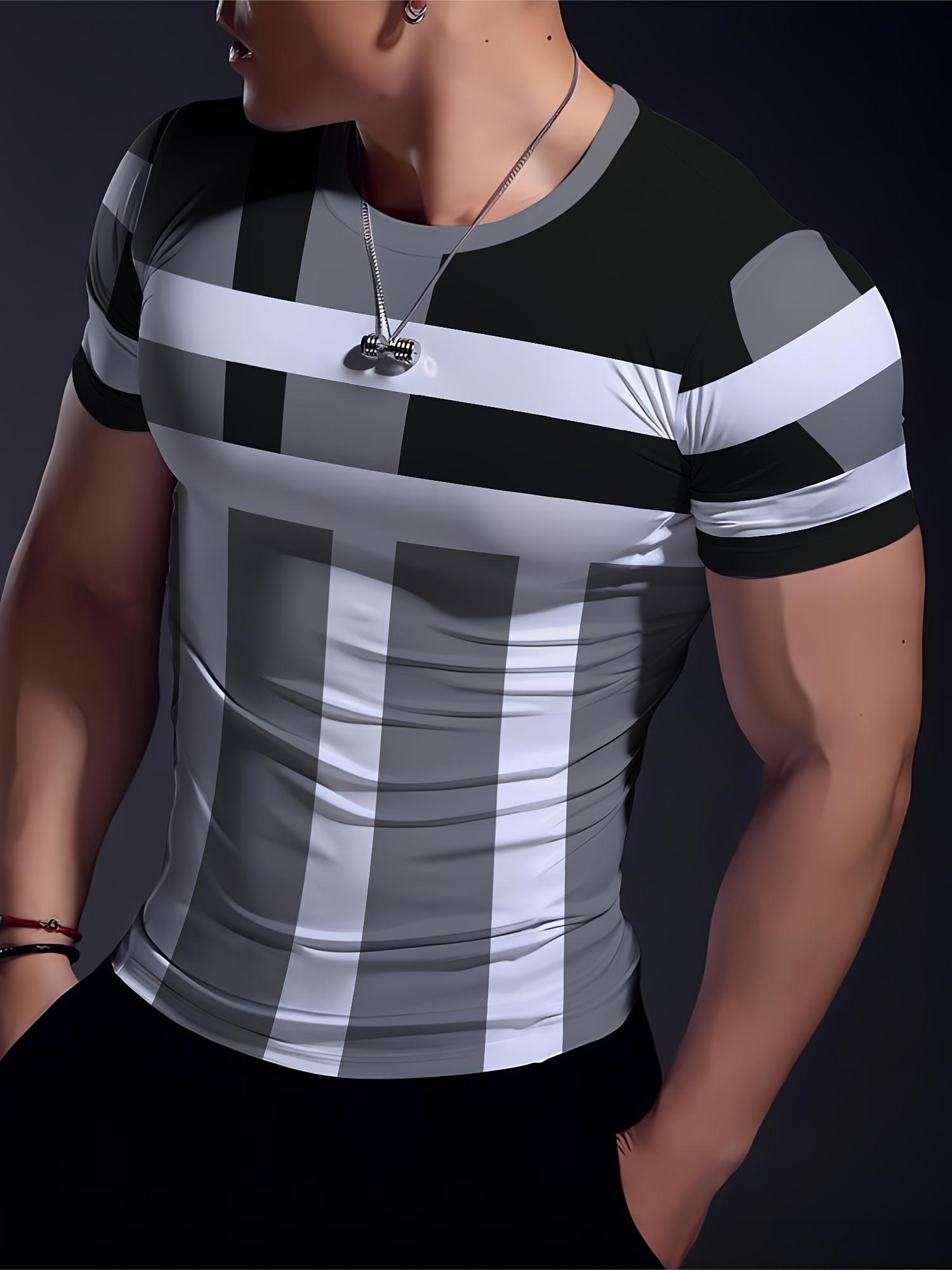 Striped Patchwork Design Pattern Print. Men S Sports Fashi XL дубильная кора