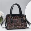 A Retro Shiny Leather Leopard Print Single-shoulder Bag for Women