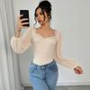 2026 New Sexy Elegant Jumpsuit Long Sleeve Solid Color Square Neck Jumpsuit
