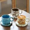 Japanese Style Ceramic Coffee Mug and Saucer Set Vintage Creative Breakfast Oat Mug Afternoon Tea Tea Cup Household Water Cup