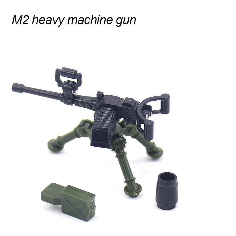 WW II Army Figures Accessory Parts Brick Playset WW2 Soldiers Army Warrior SWAT Police SWAT Machine Gun Scale Ratio Model Block Bricks Toys Playsetss