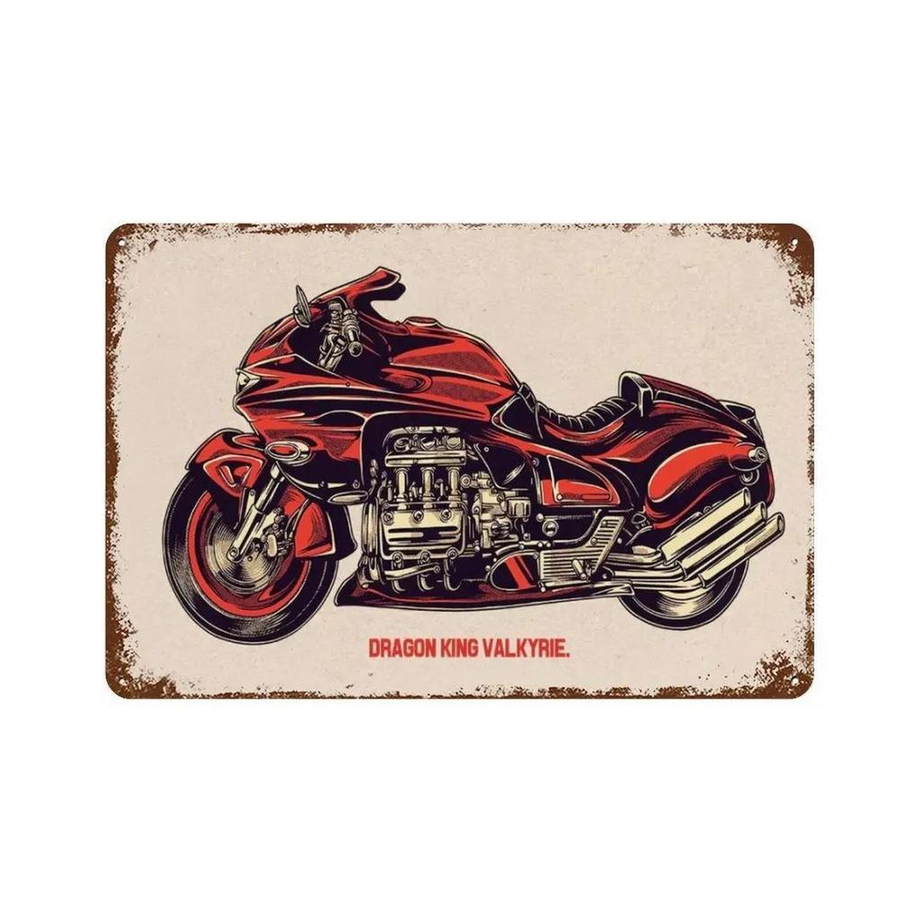 Metal Tin Signs Plaque Cool Motorcycle Wall Decoration Vintage Iron Painting Art Posters for Man Cave Home Cafe Garage Club Bar
