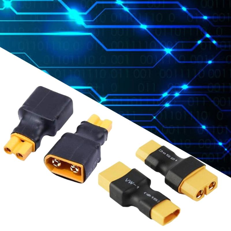 2Pairs XT30 To XT60 Adapter Wireless Connectors For FPV Drones NiMH Battery Charger 4pcs