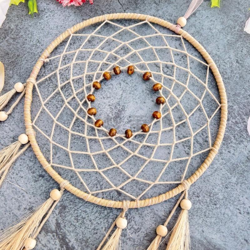 

Stylish Dreamcatchers Wall Hanging Woven Grass Ornament with Tassels and Beads for Bedroom and Home Decoration Gift CHINA