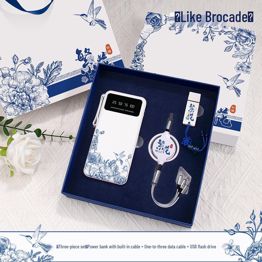 Year of the Horse Souvenir: 3C Certified Fast Charging Power Bank Set with Built-in Cable for Clients' Annual Meeting Gift