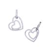 Fashionable Women's Micro Paved Cubic Zircon Brass Huggie Hoop Earrings New Trend Double Heart Drop for Parties and Gifts