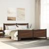 Metal Bed Frame Without Mattress Brown Oak Effect 200x200 Cm