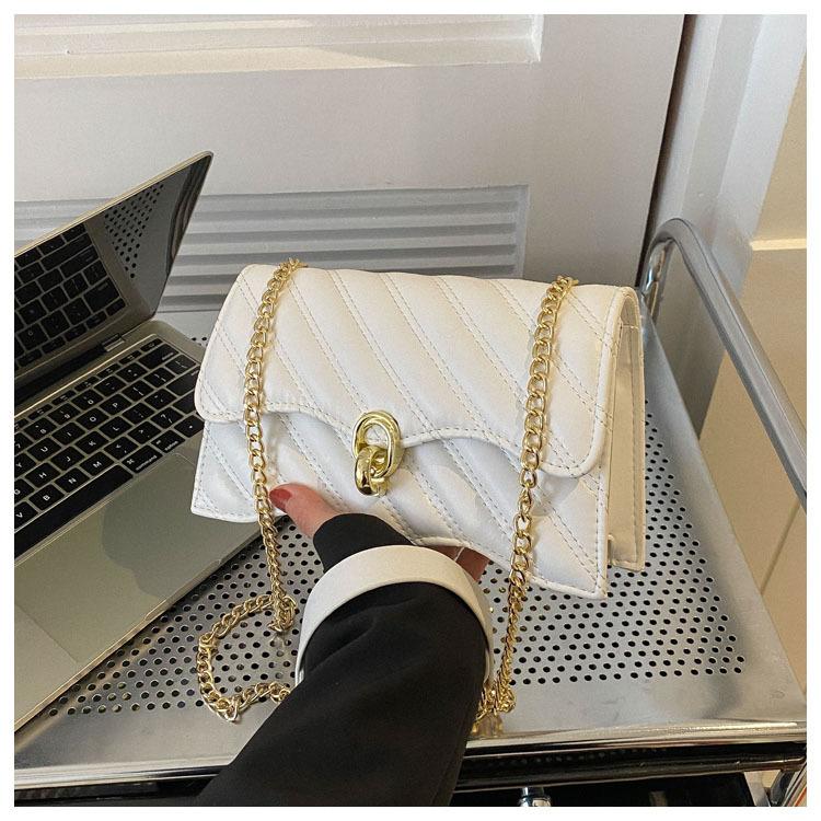 

Популярна жіноча сумка з текстурою нитки для вишивки, нова приміська сумка з діамантом, проста сумка через плече, маленька квадратна сумка для ручного носіння білий