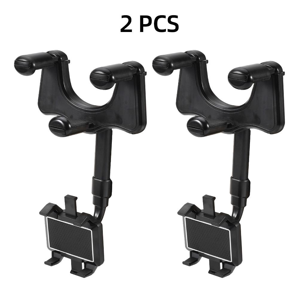 360° Car Rearview Mirror Mount Phone Holder Universal Vehicle Mount Phone GPS Holder Rotating Adjustable Telescopic Phone Holder