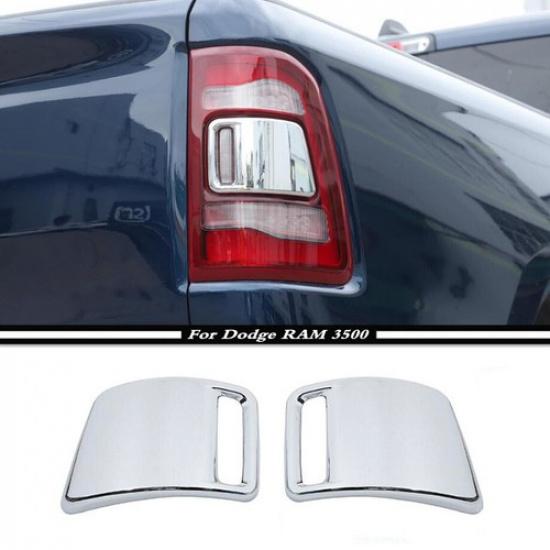 For - Dodge RAM 3500 ABS Chrome Exterior Rear Tail Light Cover Trim 2PCS