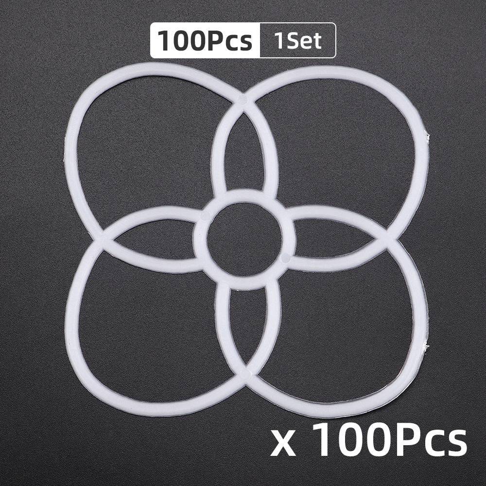 

100pc White Plastic Flower-Shaped Weaving Mesh Sheet, DIY Knitting Craft Floral Pattern, Ideal for DIY Weaving Yarn & Ribbon Bag белый