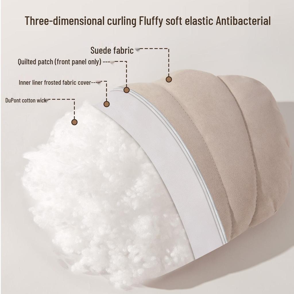 Suede Plush Lumbar Pillow for Car Headrest - Fits Mercedes-Maybach, BMW, Tesla, Xpeng P7 - Head & Neck Support