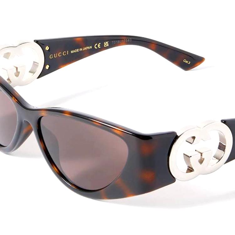 Gucci Acetate Cat Eye Sunglasses Unisex Tortoiseshell