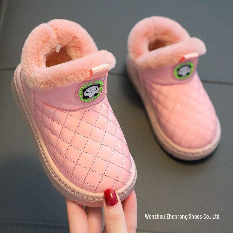 Wasserdichte Schneestiefel für Kinder im Winter - Warme, modische, rutschfeste Kurzstiefel mit Samtfutter für Jungen und Mädchen