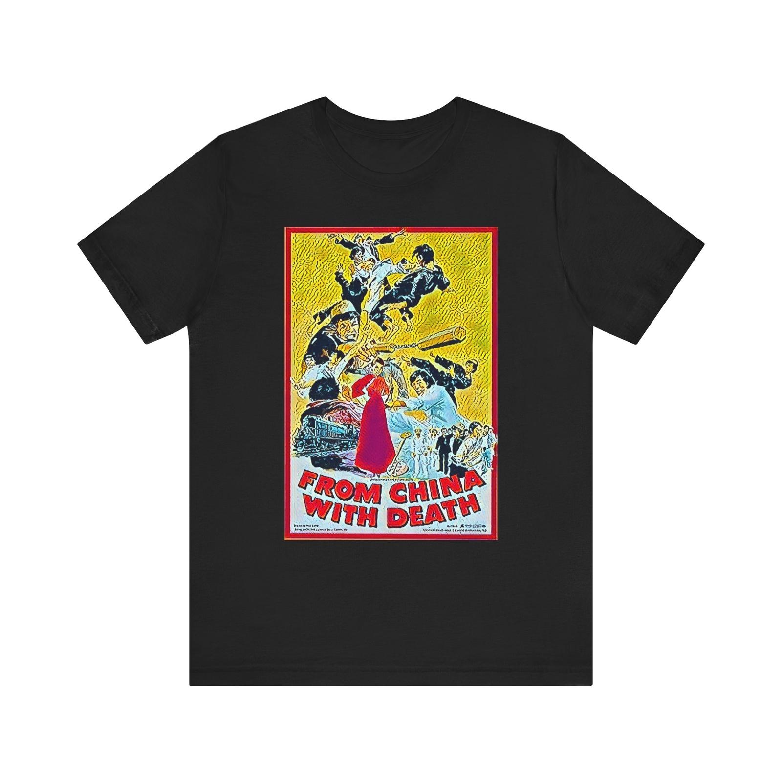 From China With Death Graphic Print Short Sleeve Unisex Jersey Short Sleeve Tee Unisex T-Shirt XL