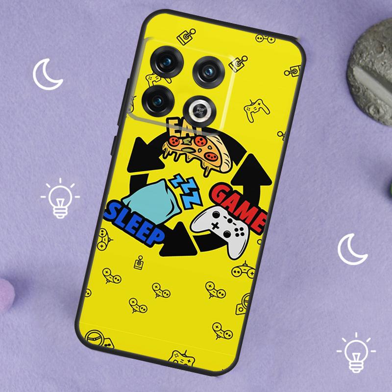 Eat Sleep Game Colorful For OnePlus 15 13 12 11 13R 12R 10R 13T 10T 8T Case For OnePlus Nord 5 CE 3 2 4 Lite N20 N30