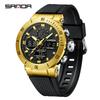 SANDA Sport Men's Watches Fashion Luxury Waterproof Multi Function Quartz Wristwatches Military Digital Date Week Luminous Clock