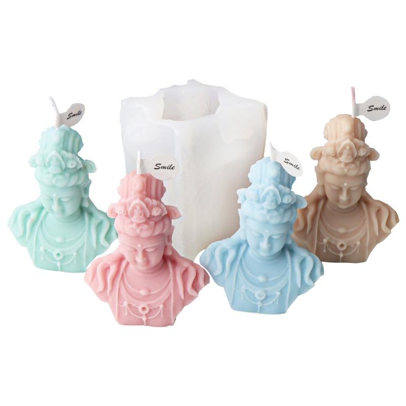 3D Buddhas Silicone Candle Mould for Handmade Soap Gypsum Resin Aromatherapy Candle Mold Desktop Decors for Any Occasion