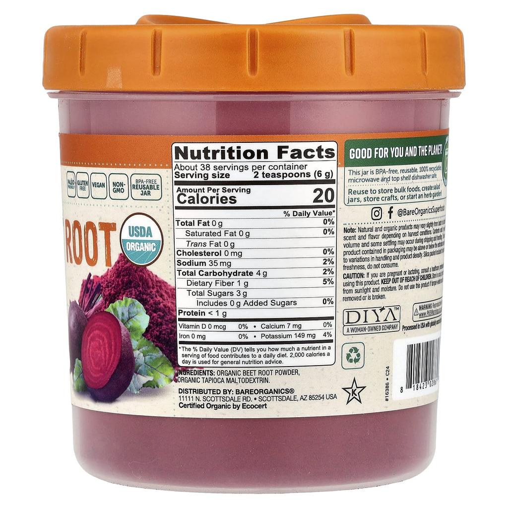 Organic Beet Root Powder, 227G(8Oz)